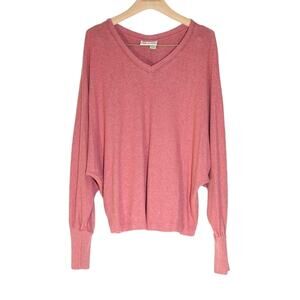 Saturday Sunday by Anthropologie - Long Sleeve V-Neck Sweater Top Pink / Size M